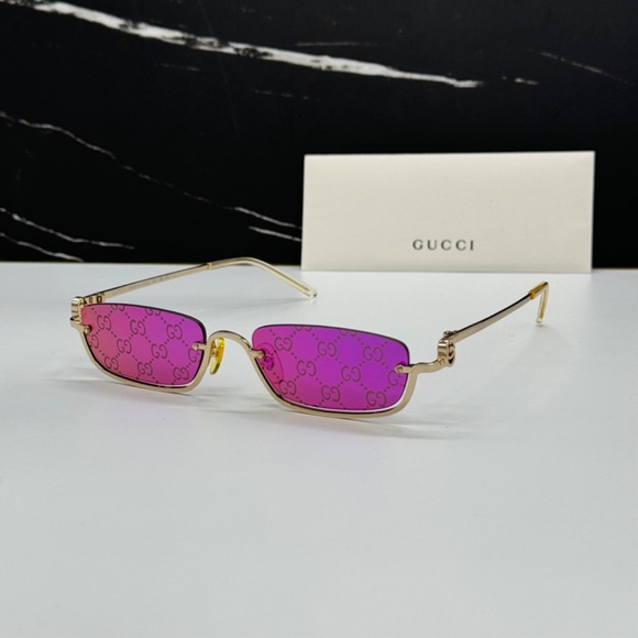 NEW AUTHENTIC GUCCI MICRO METAL GUCCI SUNGLASSES WITH GG LENSES - Picture 6 of 15